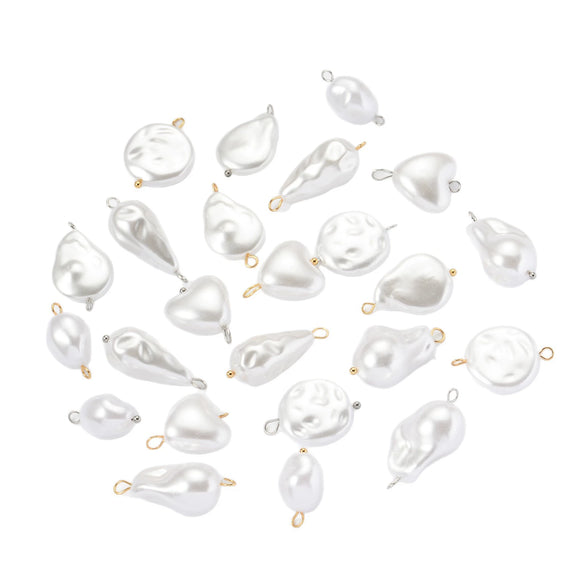 Stainless Steel Imitation Pearl Irregular Baroque Perforated Pendant Bracelet Necklace Accessories With Electroplating