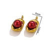Stainless Steel Imitation Pearl Pea And Oval Shape Pendant Jewelry Accessories With Electroplating
