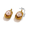 Stainless Steel Imitation Pearl Pea And Oval Shape Pendant Jewelry Accessories With Electroplating
