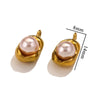 Stainless Steel Imitation Pearl Pea Shaped Pendant Jewelry Accessories With Electroplating