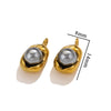 Stainless Steel Imitation Pearl Pea Shaped Pendant Jewelry Accessories With Electroplating
