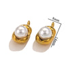 Stainless Steel Imitation Pearl Pea Shaped Pendant Jewelry Accessories With Electroplating