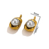 Stainless Steel Imitation Pearl Pea Shaped Pendant Jewelry Accessories With Electroplating