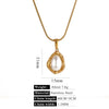 Stainless Steel Imitation Pearl Pendant Necklace With Bow Tie And Heart Shape Inlaid With Zircon Five Pointed Star And Love Chain Unisex