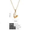 Stainless Steel Imitation Pearl Pendant Necklace With Bow Tie And Heart Shape Inlaid With Zircon Five Pointed Star And Love Chain Unisex