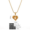 Stainless Steel Imitation Pearl Pendant Necklace With Bow Tie And Heart Shape Inlaid With Zircon Five Pointed Star And Love Chain Unisex