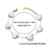 Stainless Steel Imitation Pearl Shell Love Flower Irregular Cross Chain Bracelet Necklace Set With Geometric Pattern And Electroplating Design