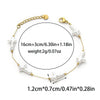 Stainless Steel Imitation Pearl Shell Love Flower Irregular Cross Chain Bracelet Necklace Set With Geometric Pattern And Electroplating Design
