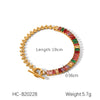 Stainless Steel Inlaid Colored Zircon Geometric Style Women's Bracelet