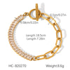 Stainless Steel Inlaid Colored Zircon Geometric Style Women's Bracelet