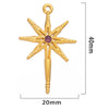 Stainless Steel Inlaid Natural Stone Star Jewelry Accessories Pendant For Bracelet And Necklace Handmade With Electroplating
