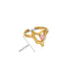 Stainless Steel Inlaid Pearl Zircon Fritillaria Ring Electroplated Women's Jewelry