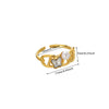 Stainless Steel Inlaid Pearl Zircon Fritillaria Ring Electroplated Women's Jewelry