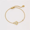 Stainless Steel Inlaid Zircon Clover Electroplated Women's Bracelet