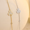 Stainless Steel Inlaid Zircon Clover Electroplated Women's Bracelet