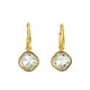 Stainless Steel Inlaid Zircon Earrings 18K Gold Plated Geometric Style