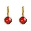 Stainless Steel Inlaid Zircon Earrings 18K Gold Plated Geometric Style