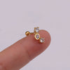 Stainless Steel Inlaid Zircon Flower Ear Bone Nail Body Piercing Jewelry