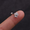 Stainless Steel Inlaid Zircon Flower Ear Bone Nail Body Piercing Jewelry