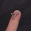 Stainless Steel Inlaid Zircon Flower Ear Bone Nail Body Piercing Jewelry
