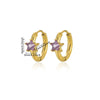 Stainless Steel Inlaid Zircon Geometric Stars Earrings Electroplated Unisex