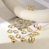 Stainless Steel Inlaid Zircon Geometric Stars Earrings Electroplated Unisex