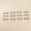 Stainless Steel Inlaid Zircon Geometric Stars Earrings Electroplated Unisex