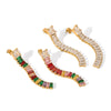 Stainless Steel Inlaid Zircon Geometric Tassel Women's Earrings