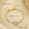 Stainless Steel Inlaid Zircon Heart Bracelet 18K Gold Plated Fashion Style For Women
