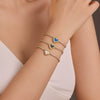 Stainless Steel Inlaid Zircon Heart Bracelet 18K Gold Plated Fashion Style For Women