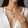 Stainless Steel Inlaid Zircon Necklace Light Luxury Niche Shell Pendant With Star Heart Drop Shape For Women Electroplating O Word Chain