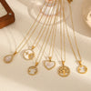 Stainless Steel Inlaid Zircon Necklace Light Luxury Niche Shell Pendant With Star Heart Drop Shape For Women Electroplating O Word Chain
