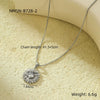 Stainless Steel Inlaid Zircon Sunflower Pendant Snake Bone Chain Necklace Jewelry Electroplated For Women