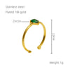 316L Stainless Steel Inlaid Zircon Water Drop Geometric Ring For Women Electroplated