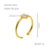 316L Stainless Steel Inlaid Zircon Water Drop Geometric Ring For Women Electroplated