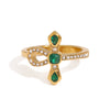 Stainless Steel Inlaid Zirconium Cross Snake Geometric Ring Electroplated Jewelry Wholesale
