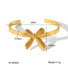 Stainless Steel Ins Style Geometric Bow Open Electroplated Women's Bracelet