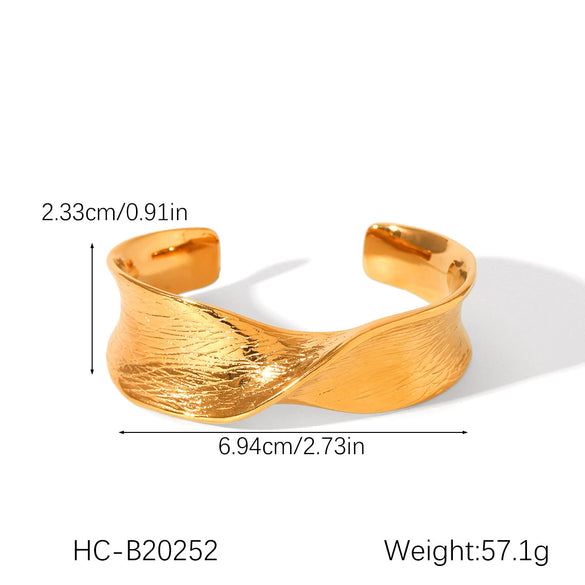 Stainless Steel Ins Style Geometric Bow Open Electroplated Women's Bracelet