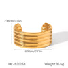 Stainless Steel Ins Style Geometric Bow Open Electroplated Women's Bracelet