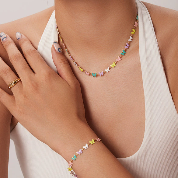 Stainless Steel Insect Pattern Electroplated Women's Bracelet