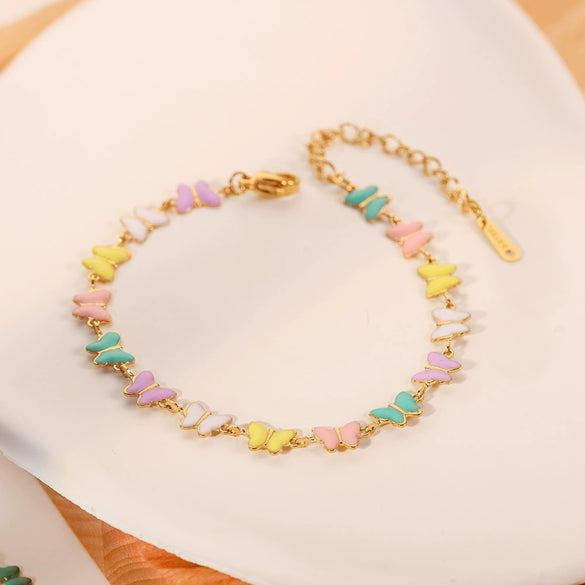 Stainless Steel Insect Pattern Electroplated Women's Bracelet