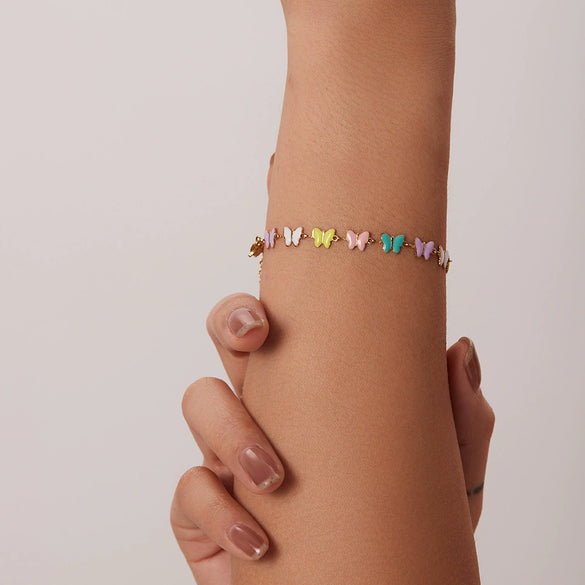 Stainless Steel Insect Pattern Electroplated Women's Bracelet