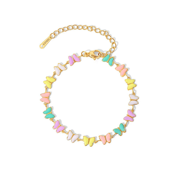 Stainless Steel Insect Pattern Electroplated Women's Bracelet