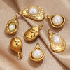 Stainless Steel Irregular Base Pearl Totem Geometric Electroplated Pendant Jewelry Accessories For Necklace And Bracelet
