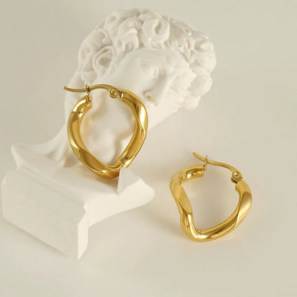 316L Stainless Steel Irregular Geometric Electroplated Women's Earrings