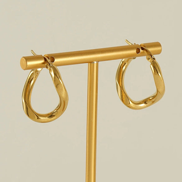 316L Stainless Steel Irregular Geometric Electroplated Women's Earrings
