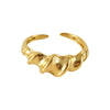 316L Stainless Steel Irregular Geometric Opening Adjustable Ring Unisex Electroplated