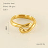 316L Stainless Steel Irregular Geometric Opening Adjustable Ring Unisex Electroplated
