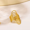 Stainless Steel Irregular Ring With Wave U Shaped Geometric Patterns And Electroplating Unisex Ins Style