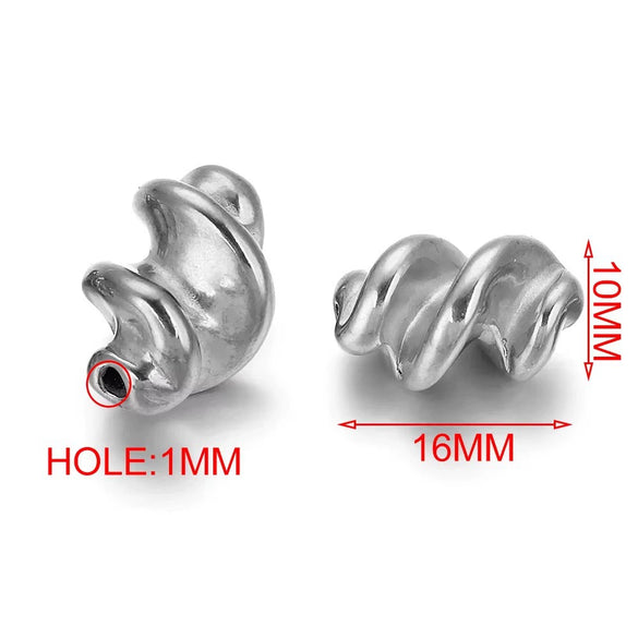 Stainless Steel Irregular Twist Beaded Pendant Electroplated Totem Baroque Style Bracelet Necklace Accessories